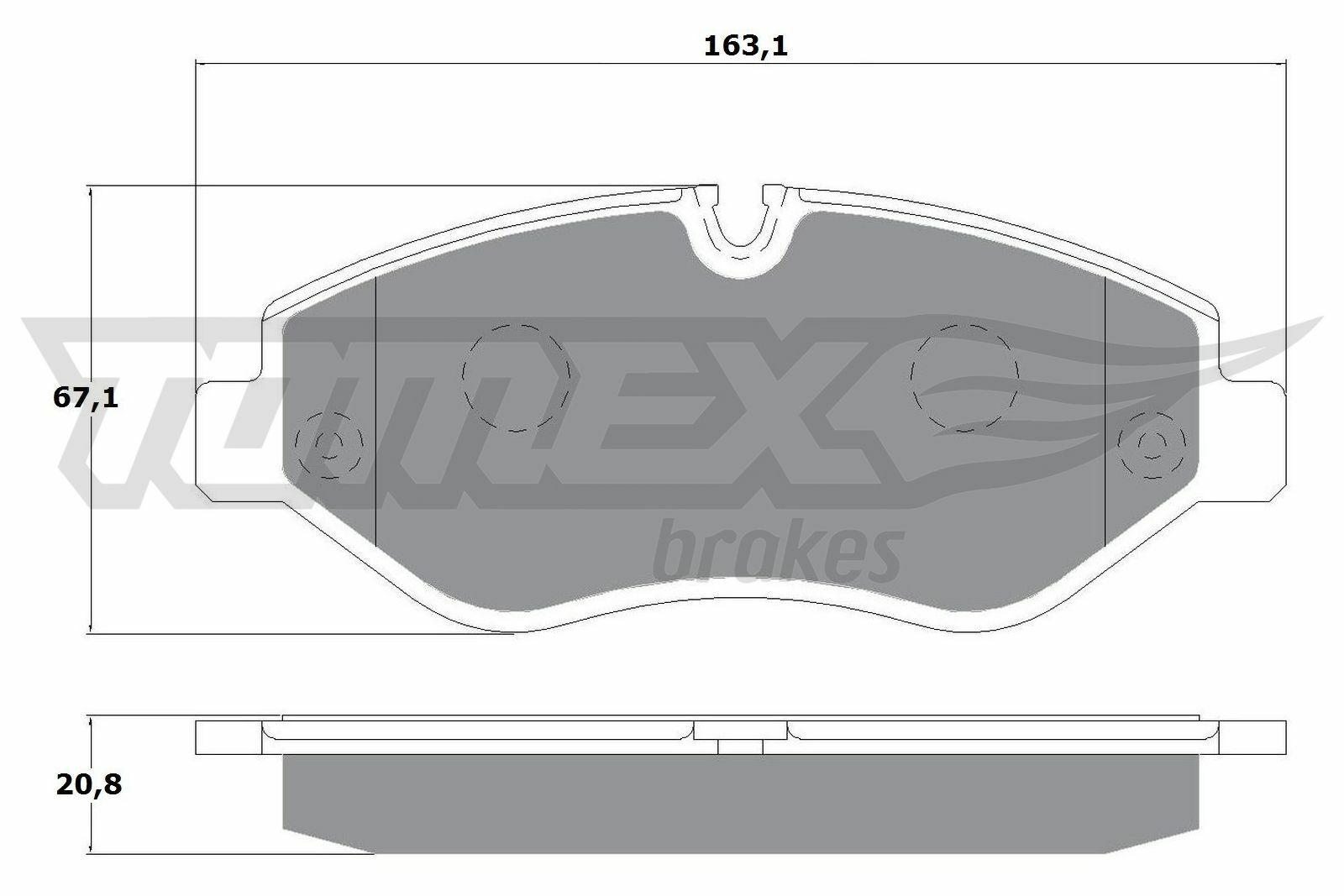 Sada brzdových destiček, kotoučová brzda TOMEX Brakes